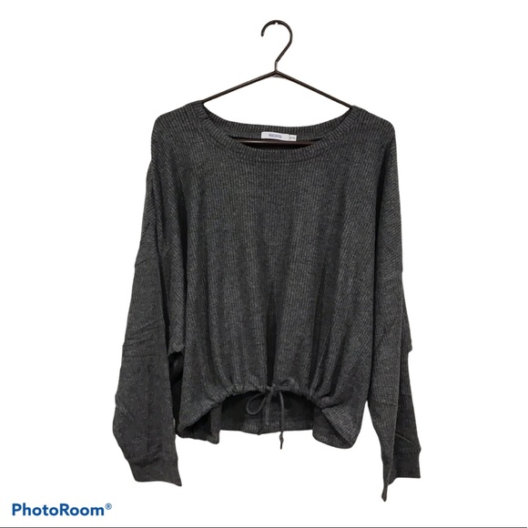 Ribbed Dolman Sleeve Loungewear Set Charcoal - Picture 5 of 13